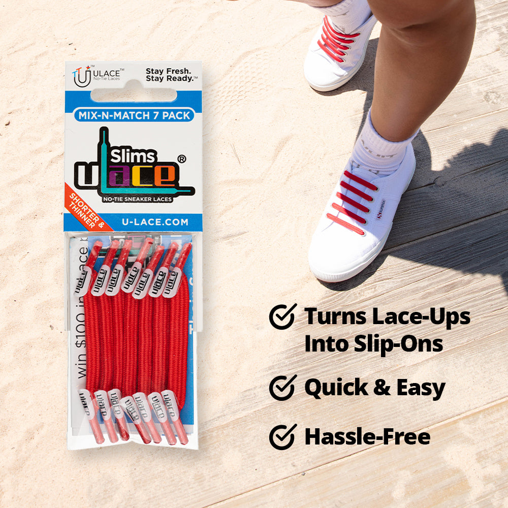 Red/White Rope Laces | Shoe Laces